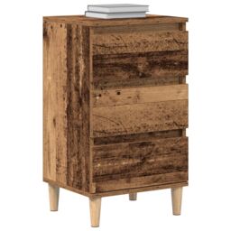 Berkfield Home Bedside Cabinet Old Wood 40x35x70 cm Engineered Wood in Brown - Size: 40 x 35 x 70 cm - thumbnail 3