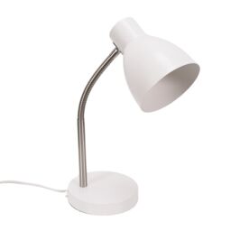 ValueLights Keela Adjustable Flexi Neck Desk Table Lamp with LED Bulb in White - thumbnail 2