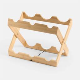 OHS 2-Tier Bamboo Wine Rack Bottle Holder Freestanding Storage Shelf in Natural - thumbnail 3