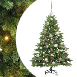 Berkfield Home Artificial Christmas Tree with 150 LEDs Green 120 cm PE & PVC - thumbnail 2