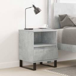 Berkfield Home Bedside Cabinet Concrete Grey 40x35x50 cm Engineered Wood - Size: 40 x 35 x 50 cm - thumbnail 2
