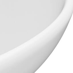 Berkfield Home Luxury Bathroom Basin Round Matt White 32.5x14 cm Ceramic - thumbnail 5