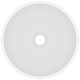 Berkfield Home Luxury Bathroom Basin Round Matt White 32.5x14 cm Ceramic - thumbnail 3