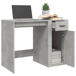 Berkfield Home Desk Concrete Grey 100x49x75 cm Engineered Wood - Size: 100 x 49 x 75 cm - thumbnail 5
