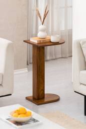 MH London Ivy Solid Wood C Shaped Living Room Sofa Side Table Bedside End Table in Walnut - thumbnail 3