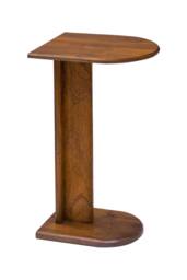 MH London Ivy Solid Wood C Shaped Living Room Sofa Side Table Bedside End Table in Walnut - thumbnail 5