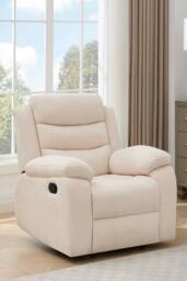 More4Homes Boston Manual Recliner Fabric 1+2+3 Seater Sofa Set in Beige - thumbnail 6