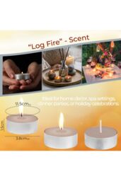 Deco Express Scented 25 Packs Tealights - Log Fire in Beige - thumbnail 3