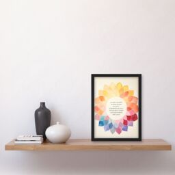 Artery8 Wall Art Print Body in Good Health Buddhist Mindfulness Quote Mandala Framed in Orange - Size: A4 - thumbnail 4