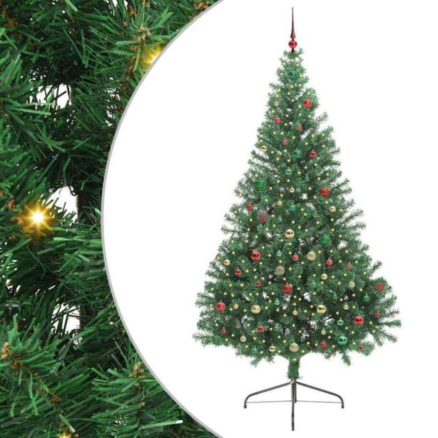 Berkfield Home Artificial Pre-lit Christmas Tree Green 240 cm PVC - image 1