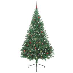 Berkfield Home Artificial Pre-lit Christmas Tree Green 240 cm PVC - thumbnail 5
