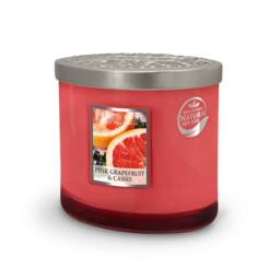 Heart and Home Twin Wick Ellipse Soy Wax Candle - Pink Grapefruit & Cassis in Bright Pink - thumbnail 1