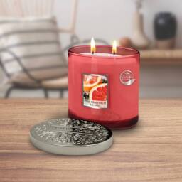 Heart and Home Twin Wick Ellipse Soy Wax Candle - Pink Grapefruit & Cassis in Bright Pink - thumbnail 3