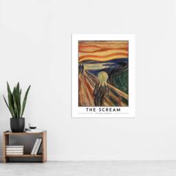 "Artery8 Edvard Munch The Scream Skrik Painting Wall Art Print in Orange - Size: W12"" x H16""" - thumbnail 4