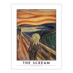 "Artery8 Edvard Munch The Scream Skrik Painting Wall Art Print in Orange - Size: W12"" x H16""" - thumbnail 1