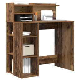 Berkfield Home Desk with Storage Old Wood 90x48x101.5 cm Engineered wood - thumbnail 3