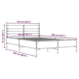 Berkfield Home Bed Frame without Mattress Sonoma Oak 140x200 cm in Brown - thumbnail 9