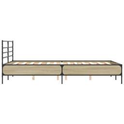 Berkfield Home Bed Frame without Mattress Sonoma Oak 140x200 cm in Brown - thumbnail 5