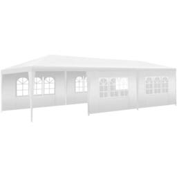 tectake Gazebo Miramas with 8 side panels, water-resistant, 9x3m in White - Size: Large - thumbnail 9