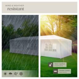 tectake Gazebo Miramas with 8 side panels, water-resistant, 9x3m in White - Size: Large - thumbnail 4