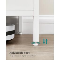 VASAGLE Metal Cabinet Industrial Double Doors Magnetic Closure Steel Frame in White - thumbnail 7