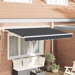 Berkfield Home Manual Retractable Awning Anthracite 300x200 cm in Blue - thumbnail 1