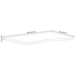 Berkfield Home Beautiful Desk Top with Curve 120x50x2.5 cm Solid Wood Rough Mango in Brown - thumbnail 8