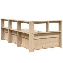 Berkfield Home Bookcase Bed without Mattress 90x190cm Solid Wood Pine in Light Tan - Size: 90x190 cm - thumbnail 7