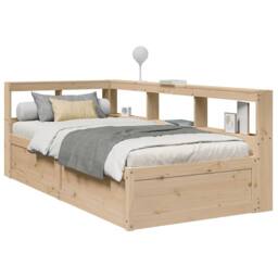 Berkfield Home Bookcase Bed without Mattress 90x190cm Solid Wood Pine in Light Tan - Size: 90x190 cm - thumbnail 2