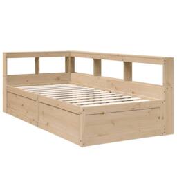 Berkfield Home Bookcase Bed without Mattress 90x190cm Solid Wood Pine in Light Tan - Size: 90x190 cm - thumbnail 3