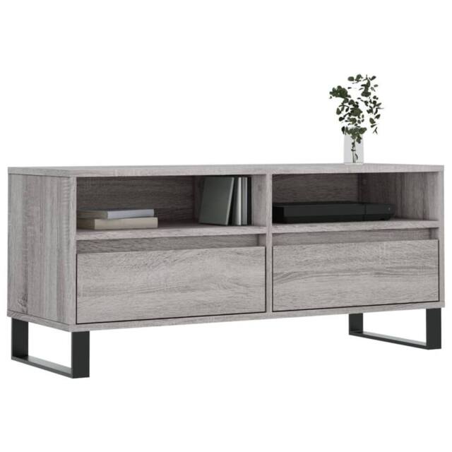 Berkfield Home TV Cabinet Grey Sonoma 100x34.5x44.5 cm Engineered Wood - image 1