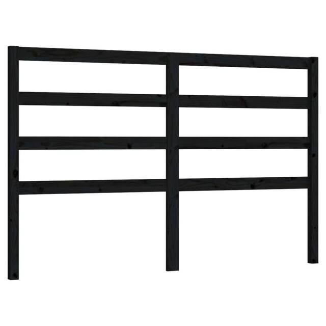 Berkfield Home Bed Headboard Black 146x4x100 cm Solid Wood Pine - Size: 146 x 4 x 100 cm - image 1