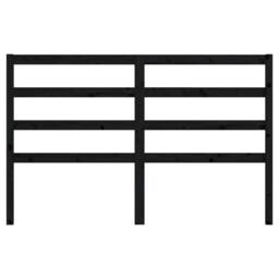 Berkfield Home Bed Headboard Black 146x4x100 cm Solid Wood Pine - Size: 146 x 4 x 100 cm - thumbnail 4