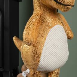 Samuel Alexander 70cm Tall Gold Plush Santa-Saurus Dino Decoration with Santa Hat - thumbnail 4