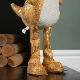 Samuel Alexander 70cm Tall Gold Plush Santa-Saurus Dino Decoration with Santa Hat - thumbnail 5