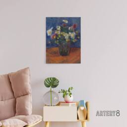 "Artery8 Flower Bouquet in Vase Still Life Glackens Canvas Wall Art Print - Size: W12"" x H16""" - thumbnail 3