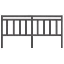 Berkfield Home Bed Headboard Grey 206x4x100 cm Solid Wood Pine - Size: 206 x 4 x 100 cm - thumbnail 3