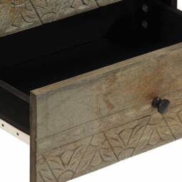 Berkfield Home Beautiful Bedside Cabinet Light Grey 50x33x60 cm Solid Wood Mango - Size: 50 x 33 x 60 cm - thumbnail 7