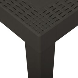 Berkfield Home Garden Table Anthracite 79x65x72 cm Plastic in Black - Size: 79 x 65 x 72 cm - thumbnail 4