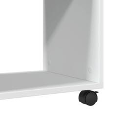 Berkfield Home Side Table with Wheels White 70x35x60 cm Engineered Wood - Size: 70 x 35 x 60 cm - thumbnail 8