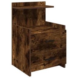 Berkfield Home Bedside Cabinets 2 pcs with 2 Drawers Smoked Oak 40x36.5x62 cm in Brown - thumbnail 6