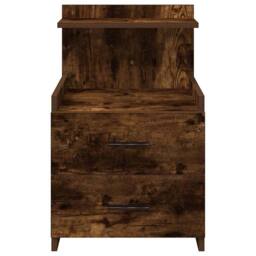 Berkfield Home Bedside Cabinets 2 pcs with 2 Drawers Smoked Oak 40x36.5x62 cm in Brown - thumbnail 4