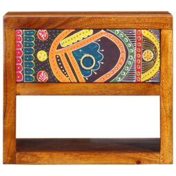 Berkfield Home Bedside Cabinet 40x35x35 cm Solid Wood Acacia in Brown - Size: 40 x 35 x 35 cm - thumbnail 5