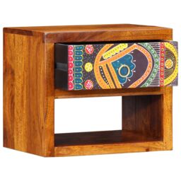 Berkfield Home Bedside Cabinet 40x35x35 cm Solid Wood Acacia in Brown - Size: 40 x 35 x 35 cm - thumbnail 4