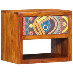 Berkfield Home Bedside Cabinet 40x35x35 cm Solid Wood Acacia in Brown - Size: 40 x 35 x 35 cm - thumbnail 3