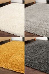 Kukoon Extra Large Fluffy Shaggy Soft Living Room Cosy Fireside Area Rugs 240cm x 330cm in Silver - Size: 240 cm x 330 cm