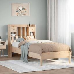 Berkfield Home Decorative Bookcase Bed without Mattress 75x190 cm Small Single S in Natural - thumbnail 2