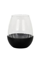 KDMD Neris Medium Candle Holder with Glass Goblet - Elegant Home Decor in Black