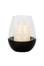 KDMD Neris Medium Candle Holder with Glass Goblet - Elegant Home Decor in Black - thumbnail 2