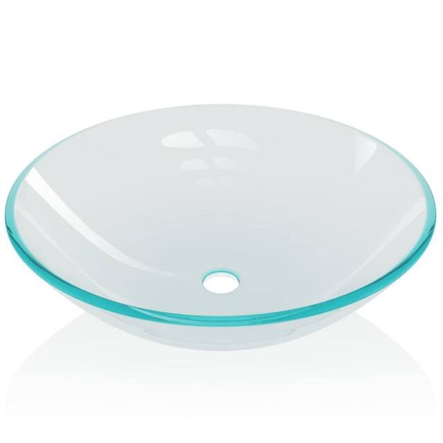 Berkfield Home Stylish Basin Tempered Glass 42 cm Transparent in Clear - image 1